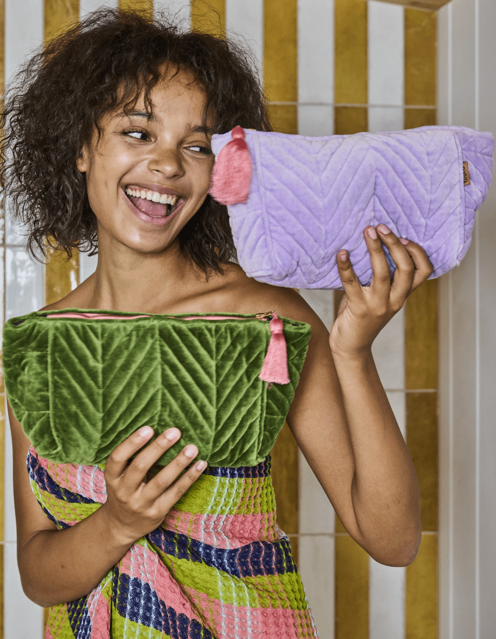Kip and Co Lilac Velvet Toiletry Bag