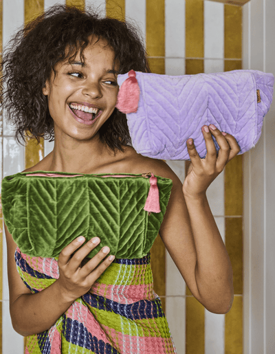 Kip and Co Lilac Velvet Toiletry Bag