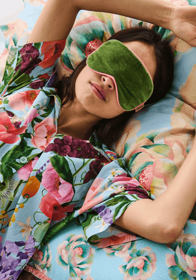 Kip and Co Moss Stripe Velvet Eye Mask