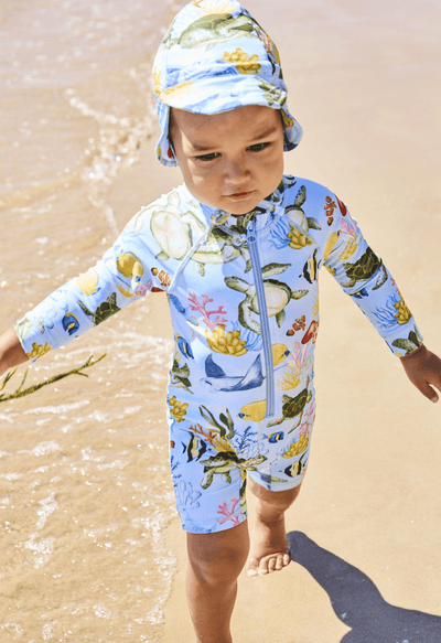 Kip and Co Reef Life Baby Long Sleeve Zip Bathers