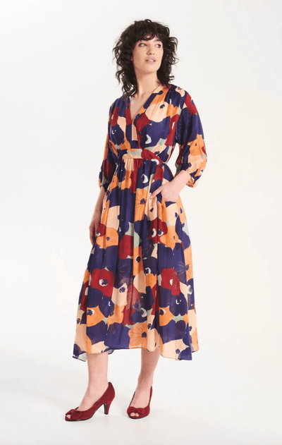 Olga De Polga Zahara Robe Peach in Tencel Voile