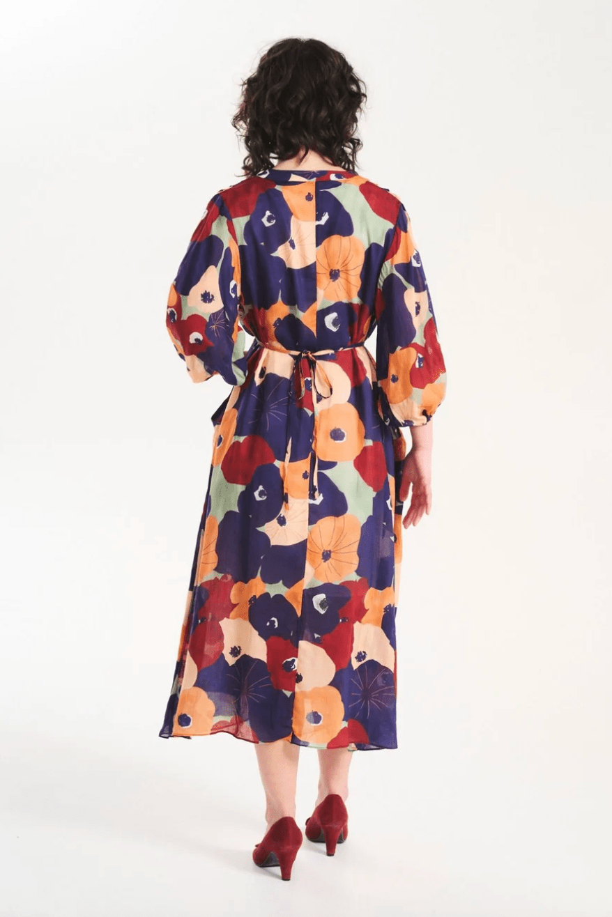Olga De Polga Zahara Robe Peach in Tencel Voile