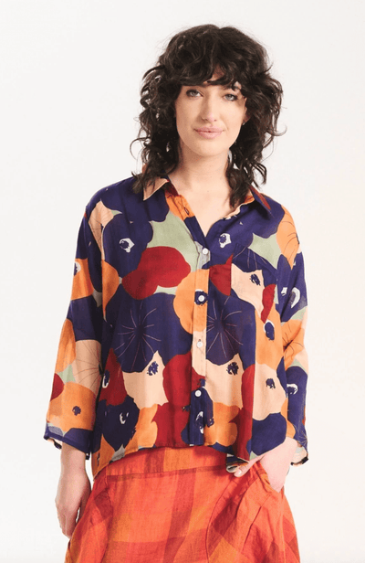 Olga De Polga Zahara Shirt Peach in Cotton Voile