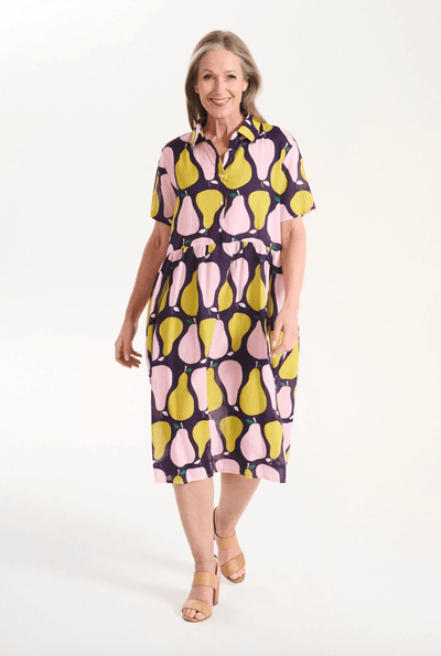 Olga De Polga Pears Long Villa Dress Pink in Seersucker