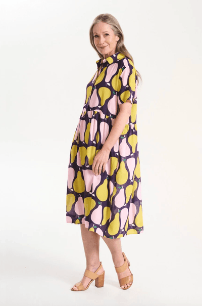 Olga De Polga Pears Long Villa Dress Pink in Seersucker