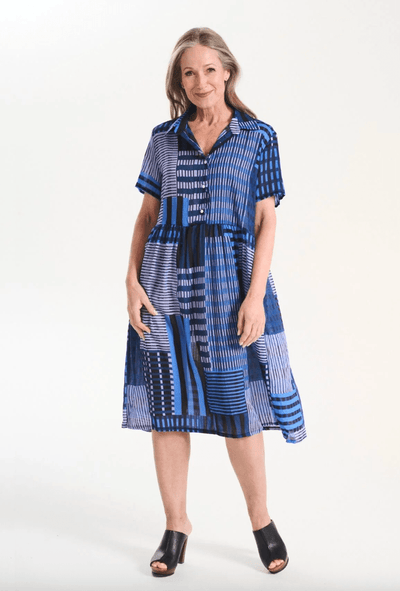 Olga De Polga Metro Long Villa Dress Midnight in Cotton Voile