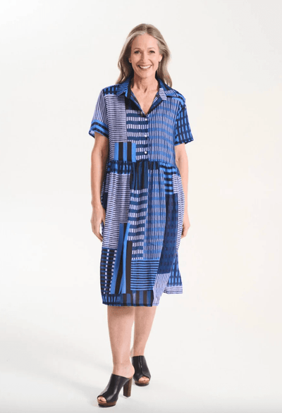 Olga De Polga Metro Long Villa Dress Midnight in Cotton Voile