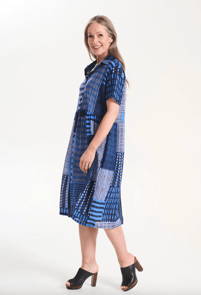 Olga De Polga Metro Long Villa Dress Midnight in Cotton Voile