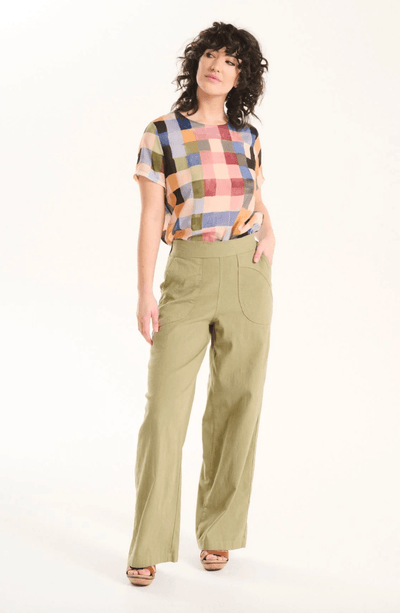 Olga De Polga Peggy Lino Long Pants Khaki in Linen
