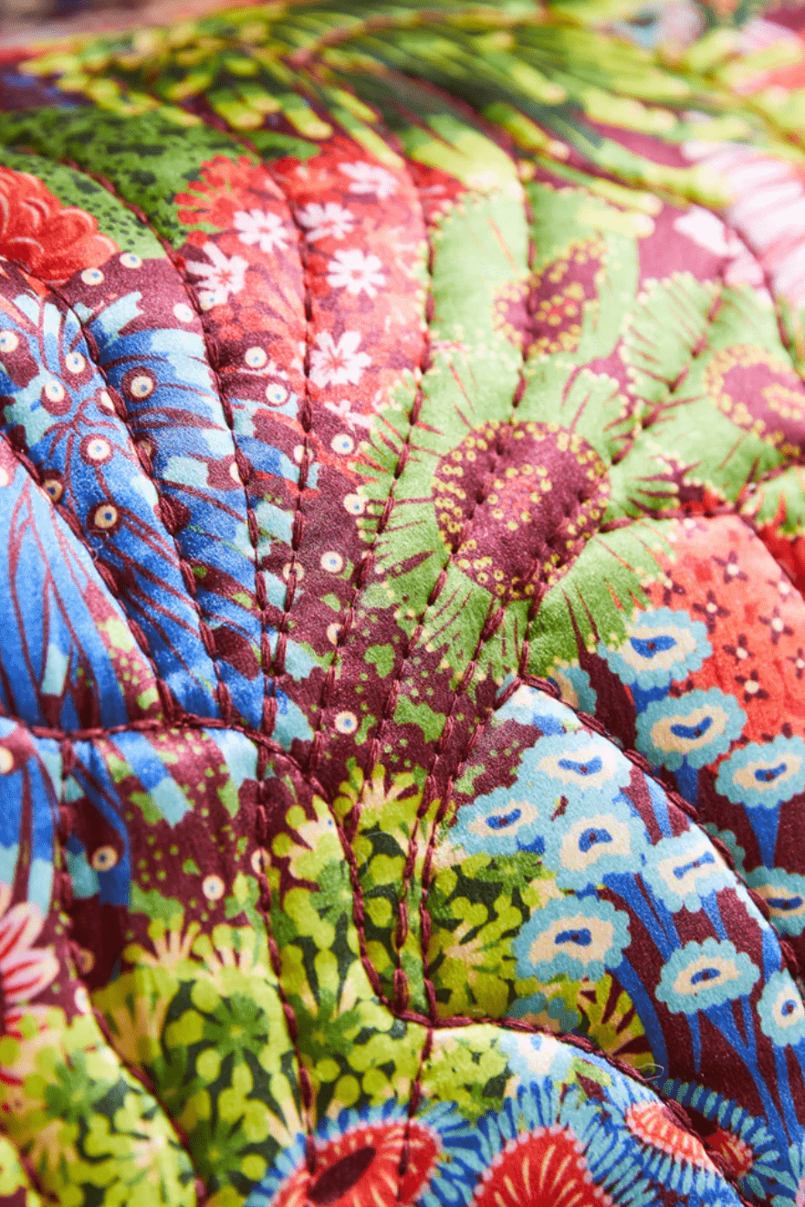 Sage and Clare Cora Quilted Cushion Garnet