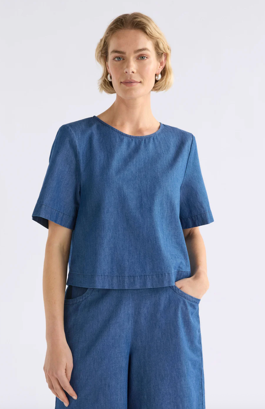Elk the Label Mid Blue Denim Honnor Top
