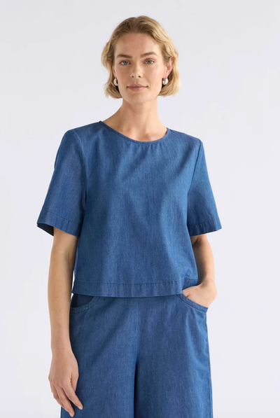 Elk the Label Mid Blue Denim Honnor Top