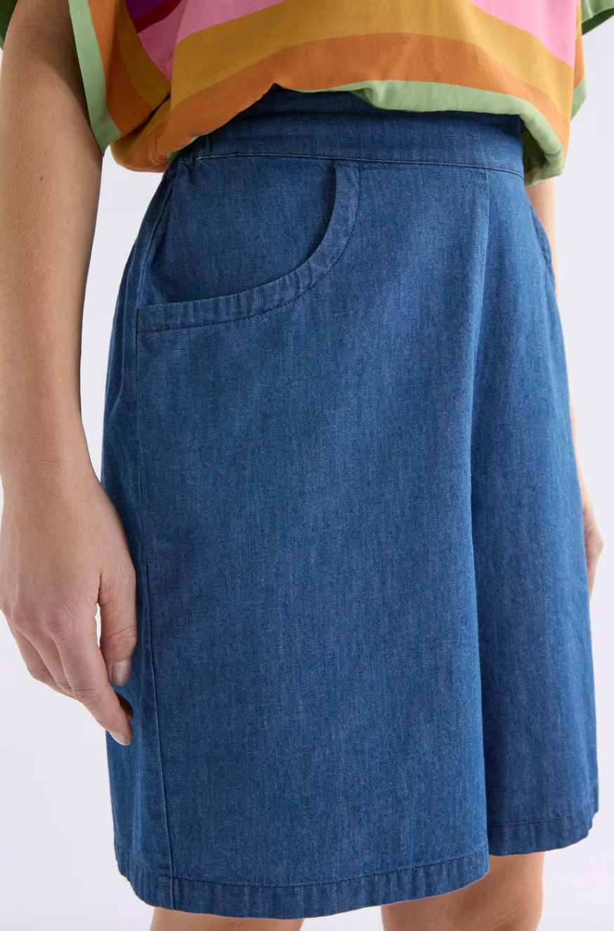 Elk the Label Mid Blue Denim Strom Short
