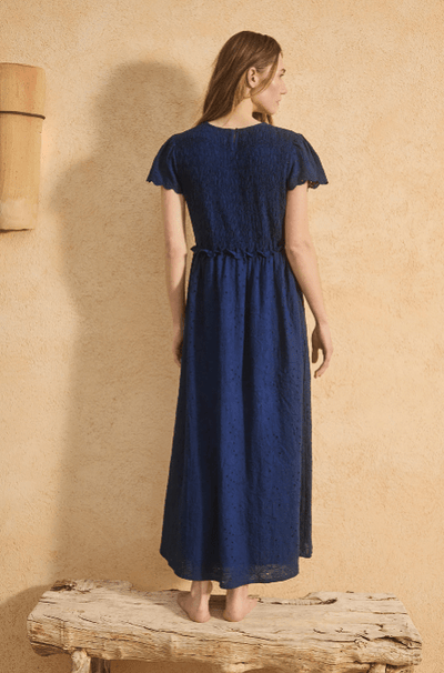 Indi and Cold Schiffli Embroidery Navy Dress