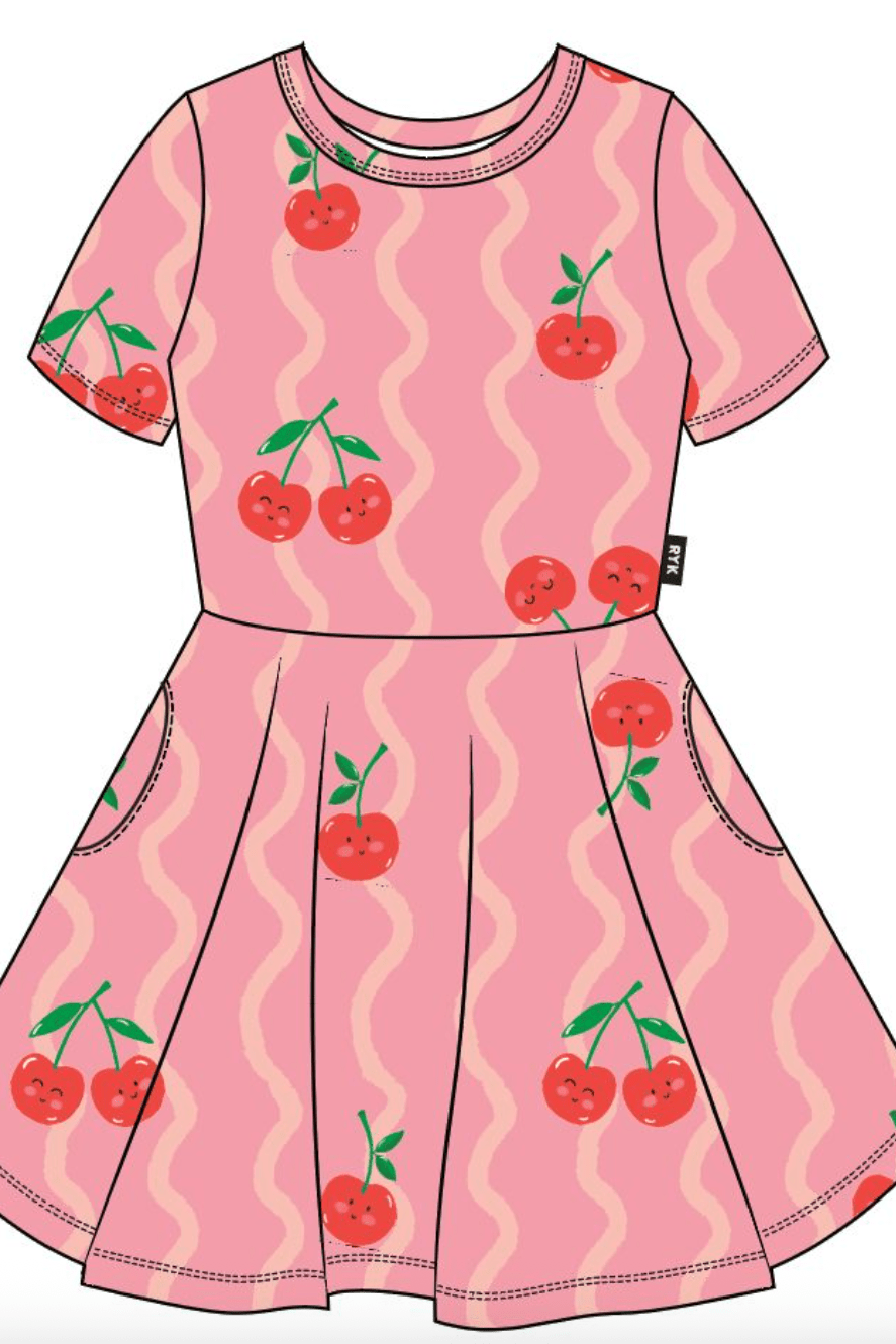 Rock Your Kid Waisted Dress Cherry Coral