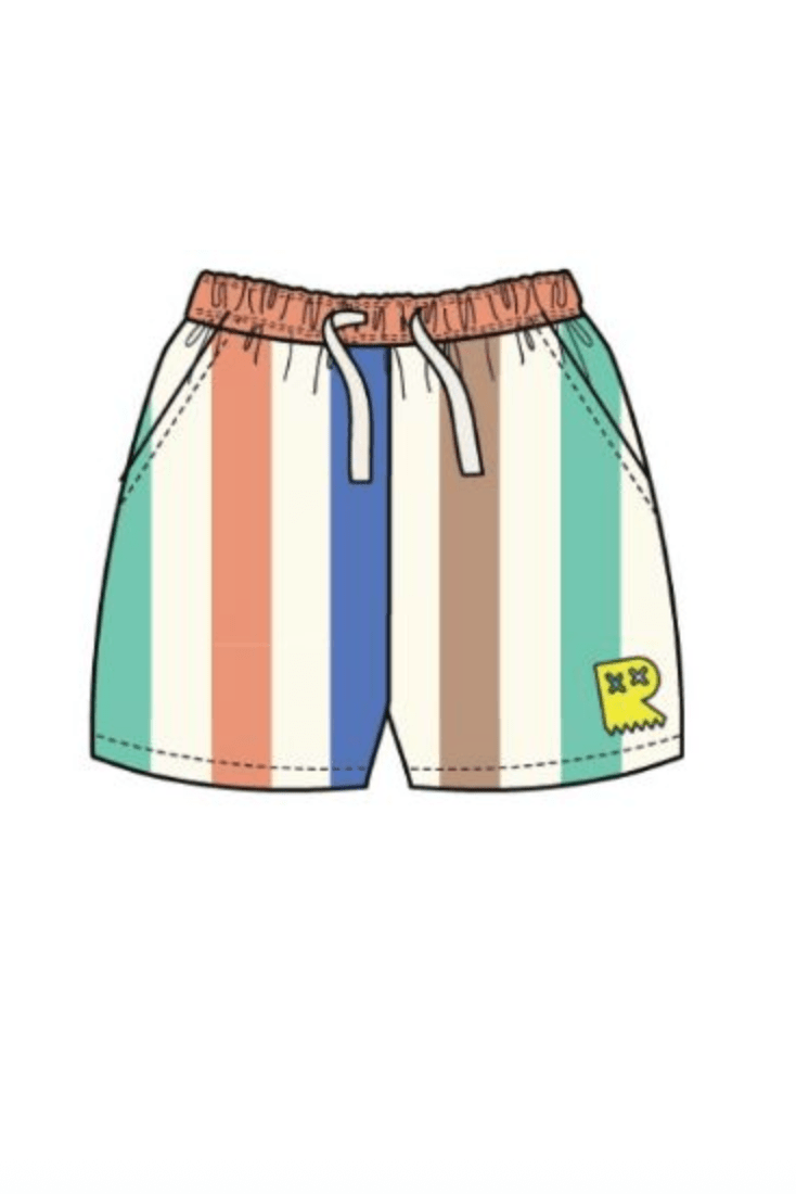 Rock Your Kid Yardage Print Boardshort Multi Strip