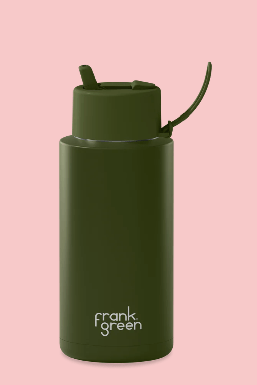 Frank Green 34oz Ceramic Reusable Bottle with Flip Straw Lid