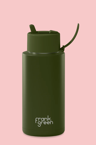 Frank Green 34oz Ceramic Reusable Bottle with Flip Straw Lid