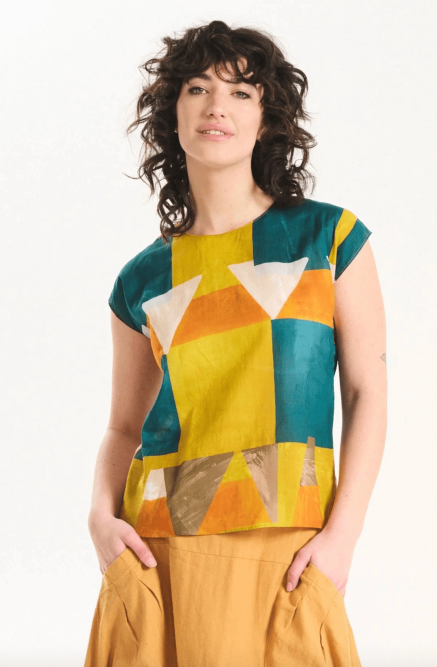 Olga De Polga Kasbah Tales Tee Orange in Cotton Voile