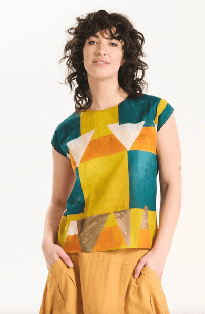 Olga De Polga Kasbah Tales Tee Orange in Cotton Voile