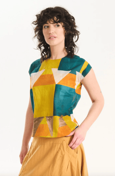 Olga De Polga Kasbah Tales Tee Orange in Cotton Voile