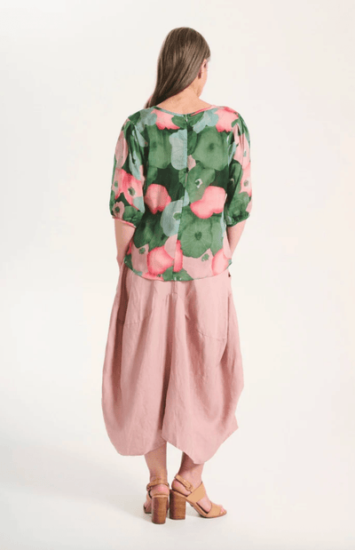 Olga De Polga Milwaukee Solenne Skirt Pink in Linen/Tencel