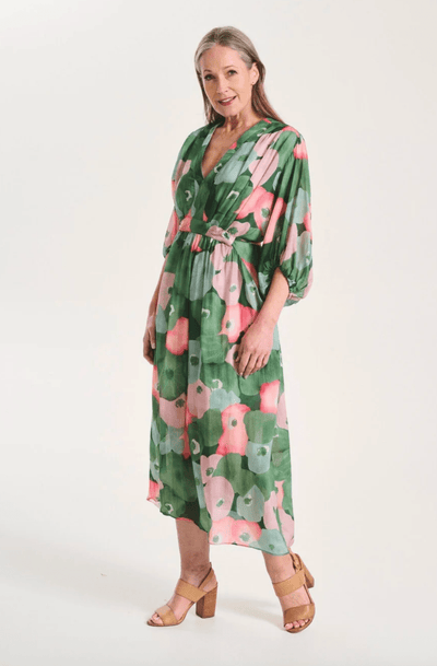 Olga De Polga Zahara Robe Green In Tencel Voile