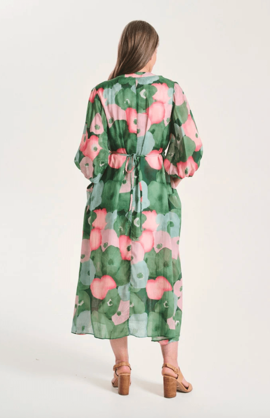 Olga De Polga Zahara Robe Green In Tencel Voile