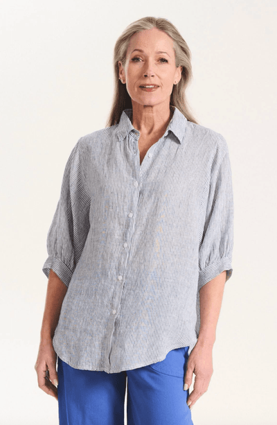 Olga De Polga Sienna Shirt Blue in Linen