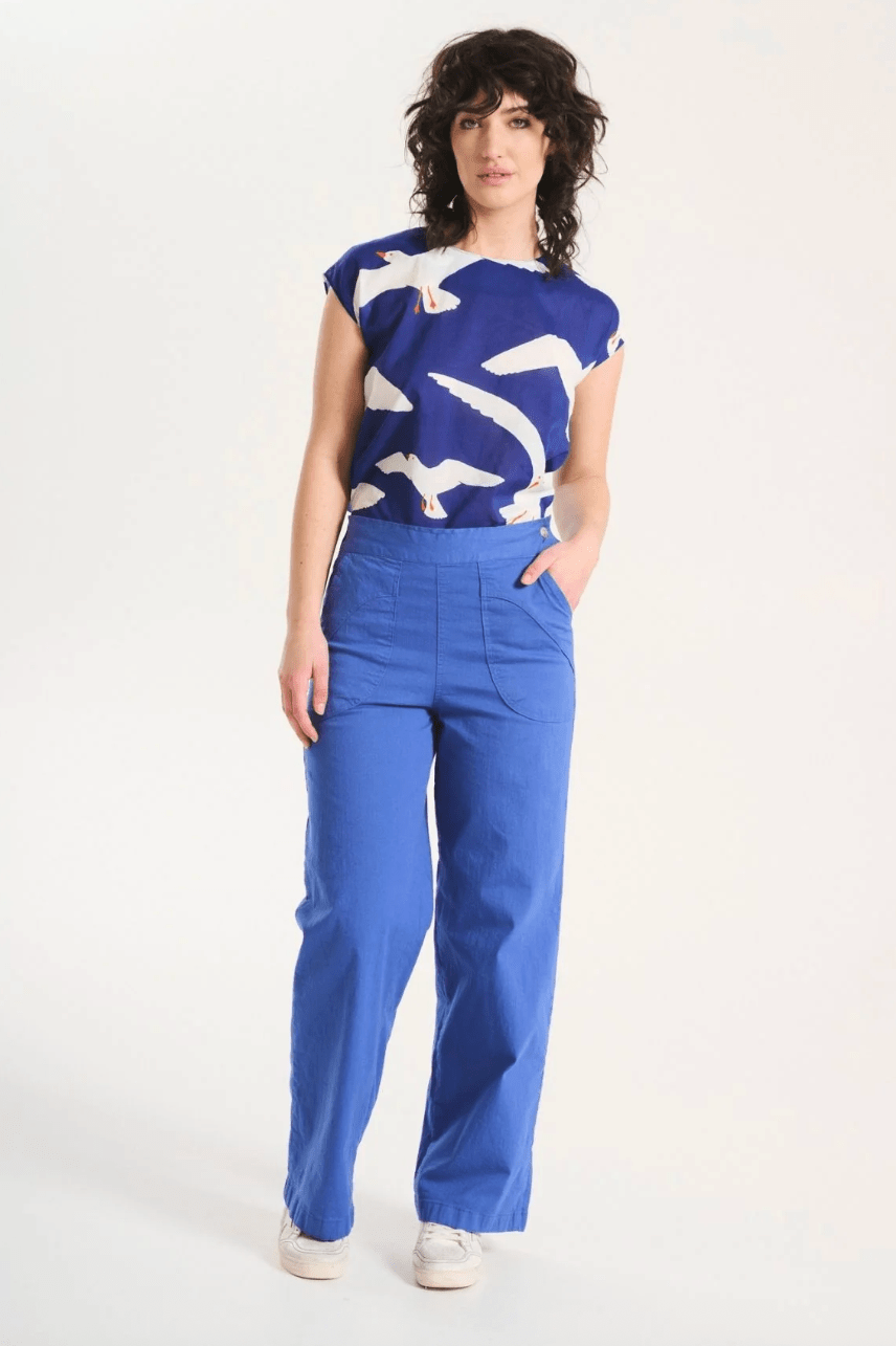 Olga De Polga Peggy Fina Long Pants Blue in Cotton