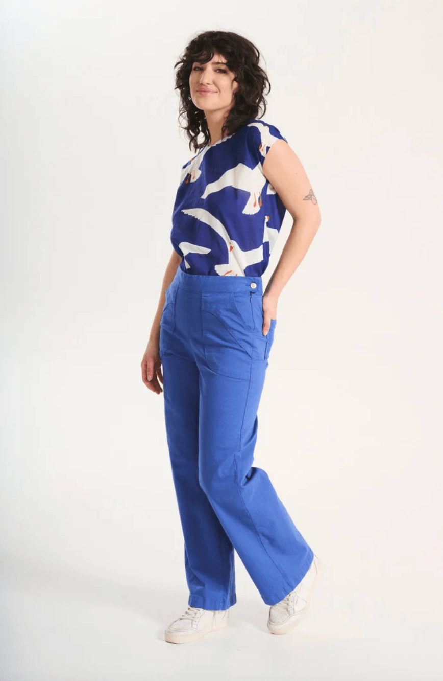 Olga De Polga Peggy Fina Long Pants Blue in Cotton
