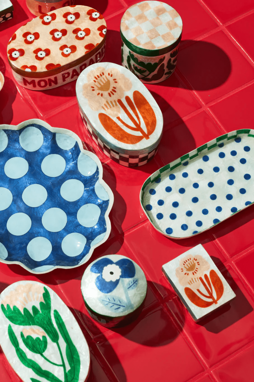 Jones and Co Paradis Blue Spot Tray