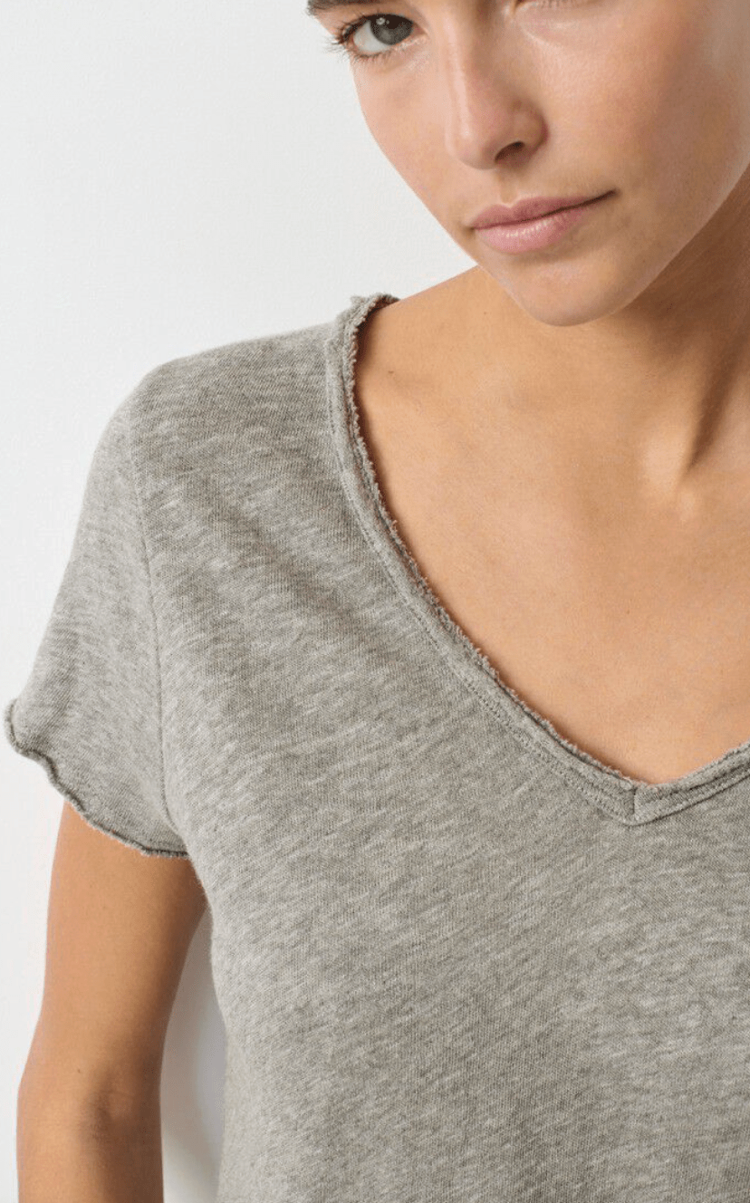 American Vintage Sonoma V Neck TShirt Grey