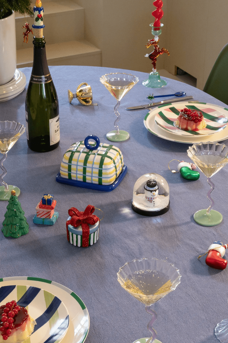 Klevering Butter Dish Plaid Blue