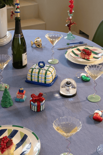 Klevering Butter Dish Plaid Blue