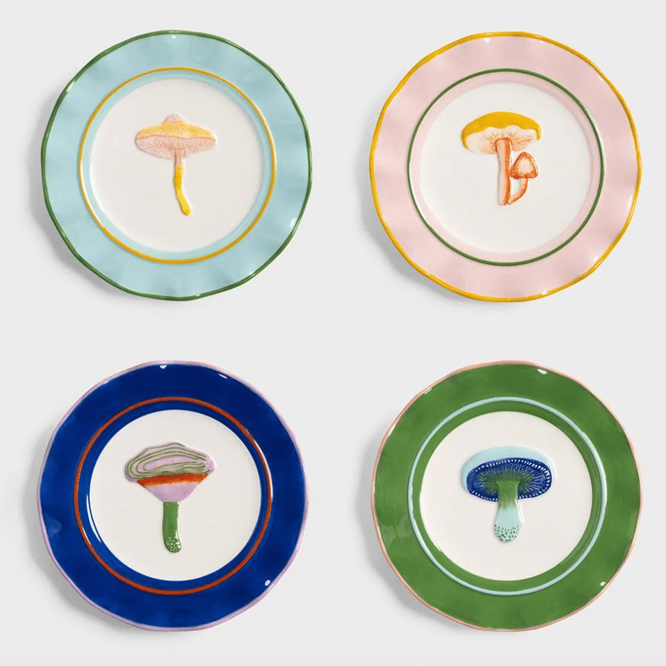 Klevering Plate Magic Mushroom Set of 4