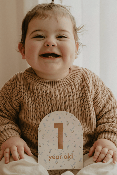 Fox and Fallow Baby Milestone Cards Broderie