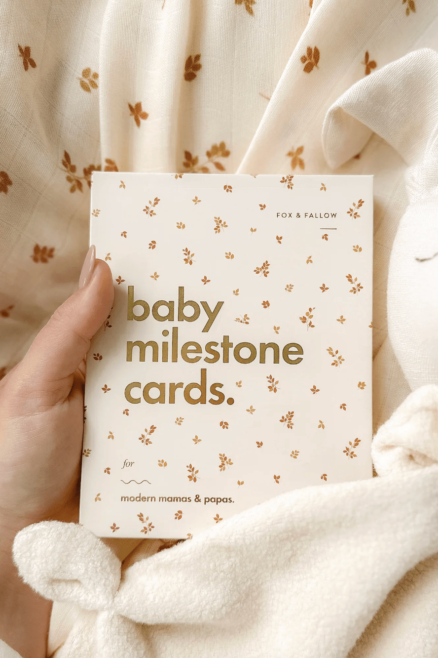 Fox and Fallow Baby Milestone Cards Broderie