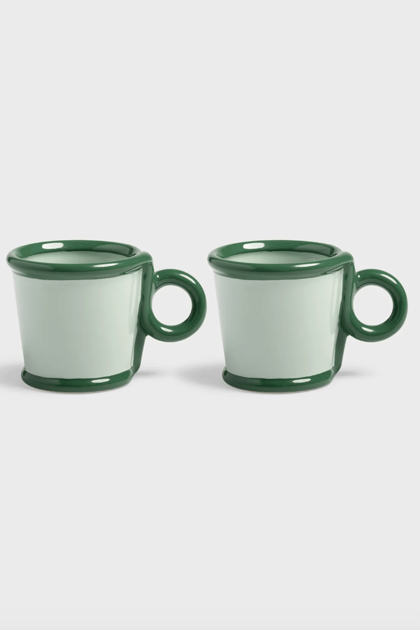Klevering Mug Loop Small Green Set of 2