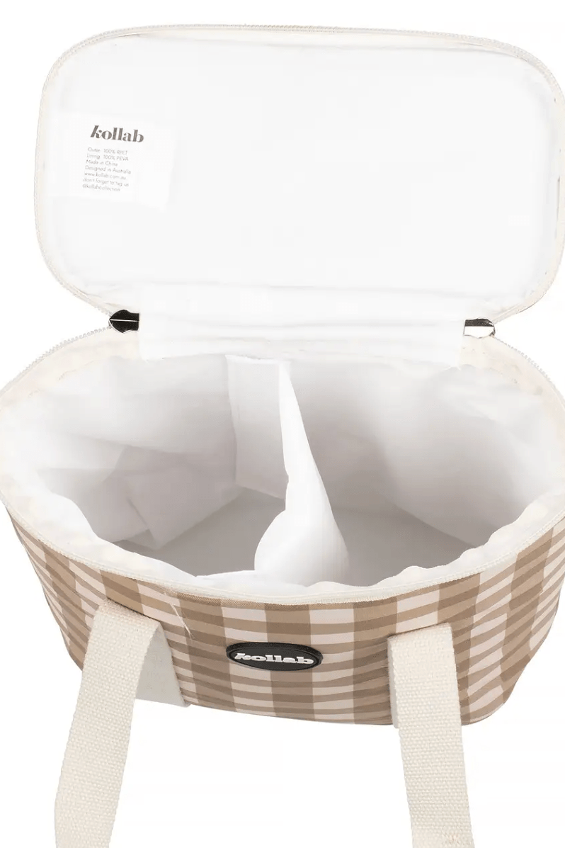 Kollab Wine Cooler Bag Olive Check