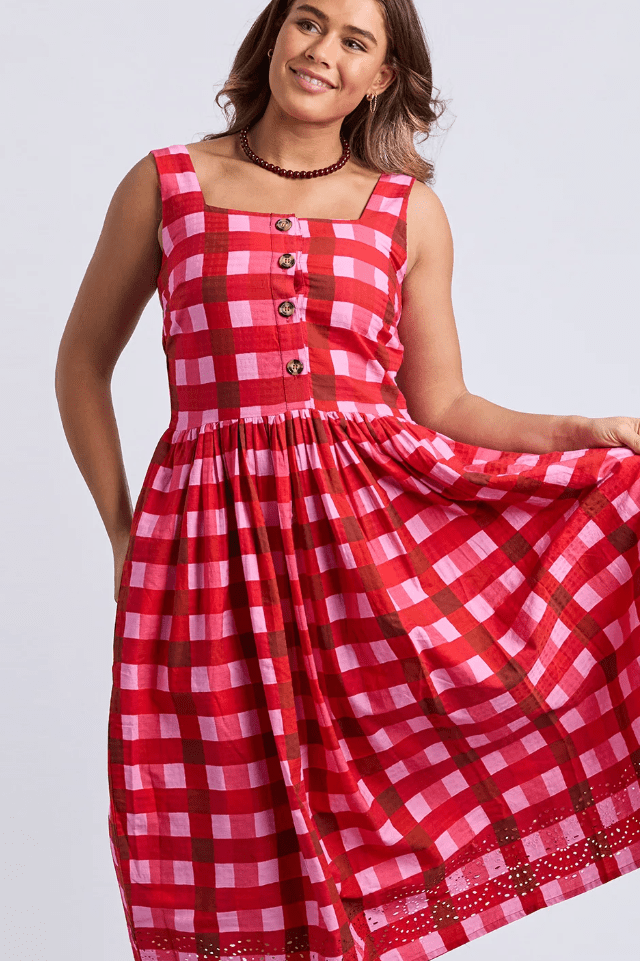 Elm Clothing Eden Dress Poppy Check