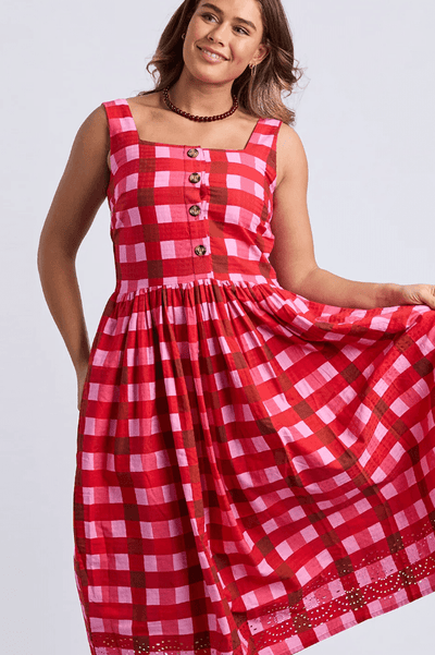 Elm Clothing Eden Dress Poppy Check