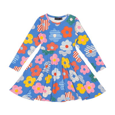 Rock Your Kid Happy Flowers Waisted Dress
