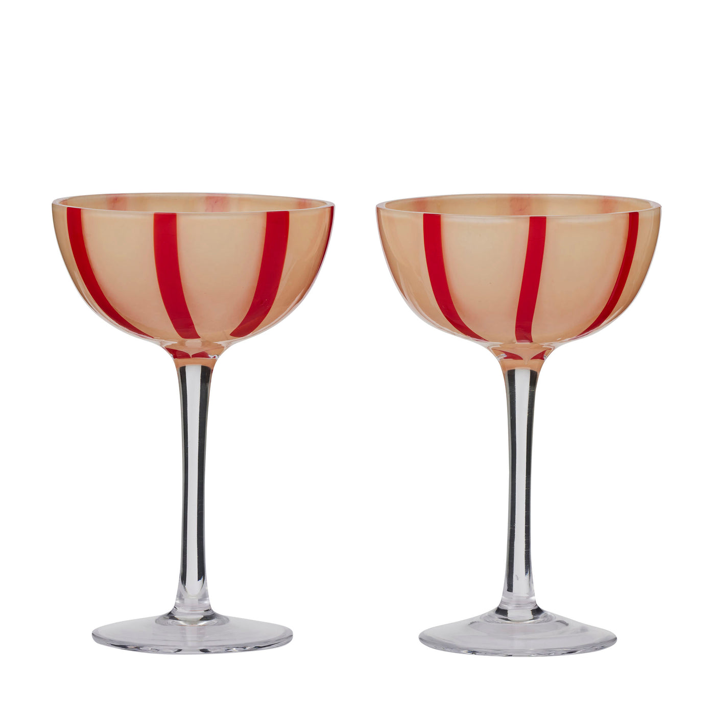 Aperitivio Set of 2 Coupe Glass Pink/Red