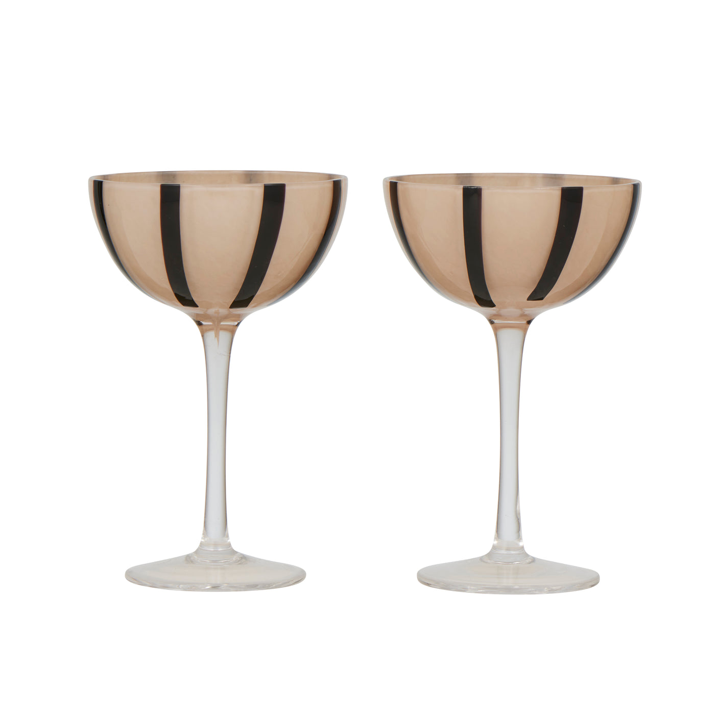 Aperitivo Set of 2 Coupe Glass Nude/Black