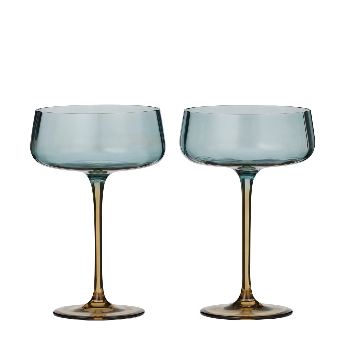 Tallo Set of 2 Coupe Glass Blue/Amber