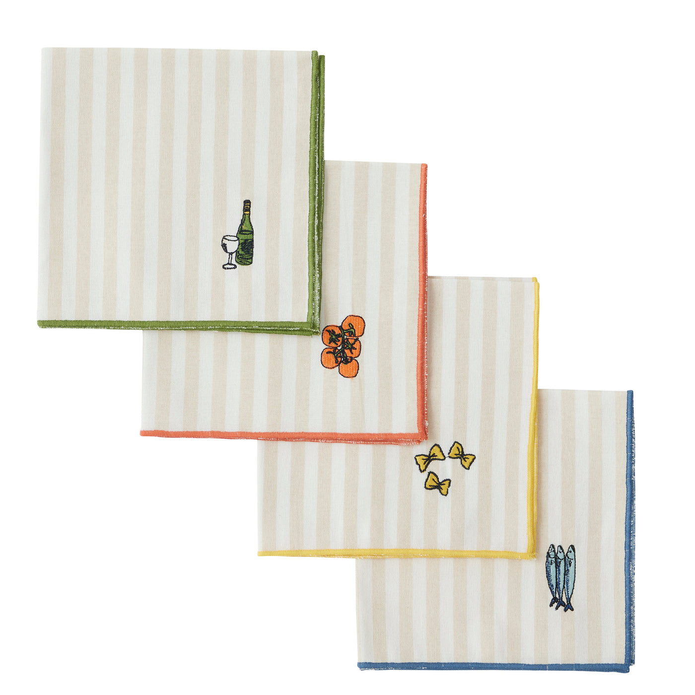 Deli Set of 4 Cotton Embroidered Napkins