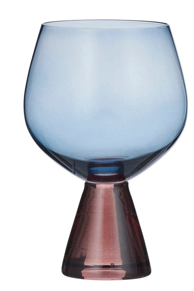 Pyramid Glass Goblet  Russet/Blue