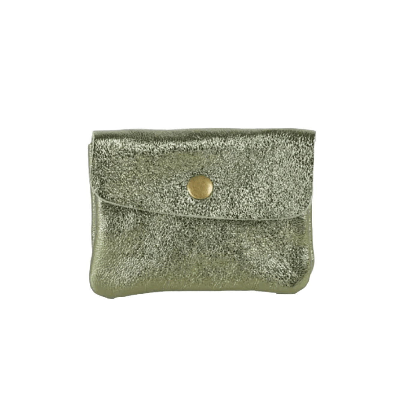Maison Fanli Leather Coin Purse Metallic Khaki