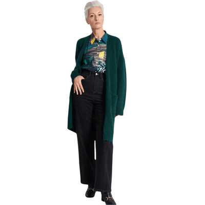 Olga De Polga Portofino Cardi Coat Teal In Angora - One Size